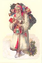 Kort - Glansbillede Julemand i hvidt